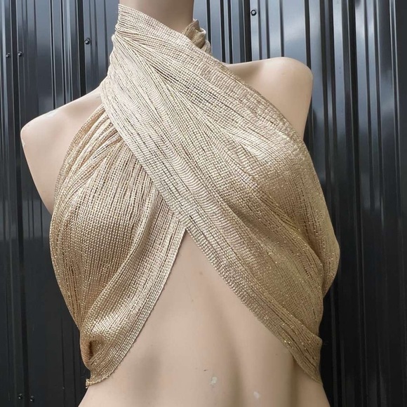 Gold Halter Top - Picture 13 of 15